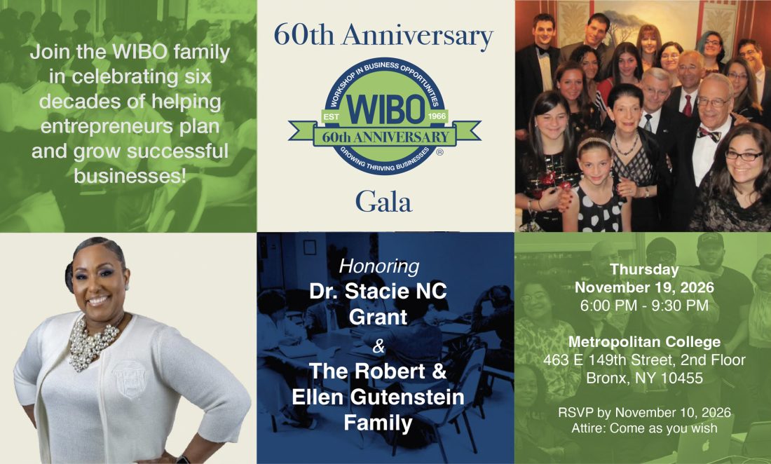 WIBO 60th Anniversary Gala - November 19, 2026 @ 6pm. Metropolitan College
